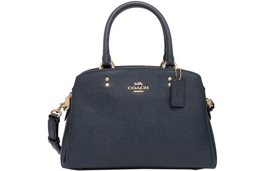 

Кожаная женская сумка-портфель через плечо с одним ремнем малого размера Midnight Blue COACH