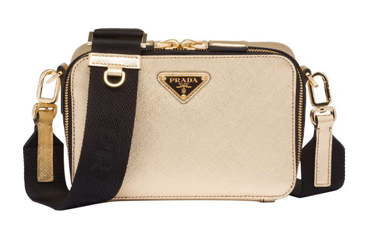 

PRADA Мужская наплечная сумка из сафьяновой кожи платинового цвета