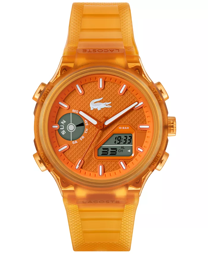 

Мужские часы с оранжевым силиконовым ремешком, 45 мм Lacoste