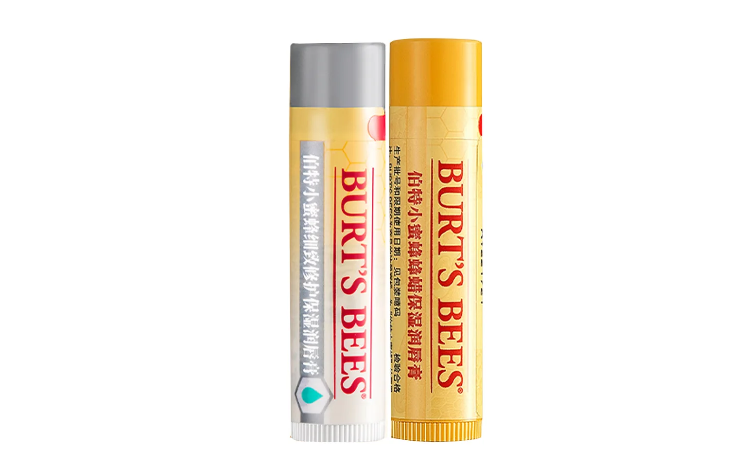 BURT'S BEES Бальзам для губ American Bert Bee Ace увлажняющий, предотвращает сухость и трещины, 4.25 г, Two-Piece Set: Beeswax Lip Balm 4.25g+Refining Repairing Lip Balm 4.25g