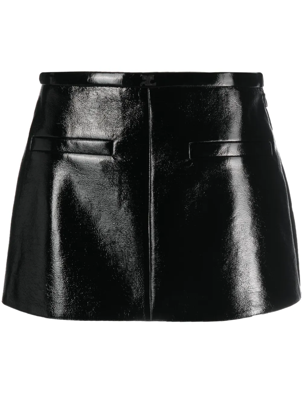 

Глянцевая юбка мини Courrèges, черный