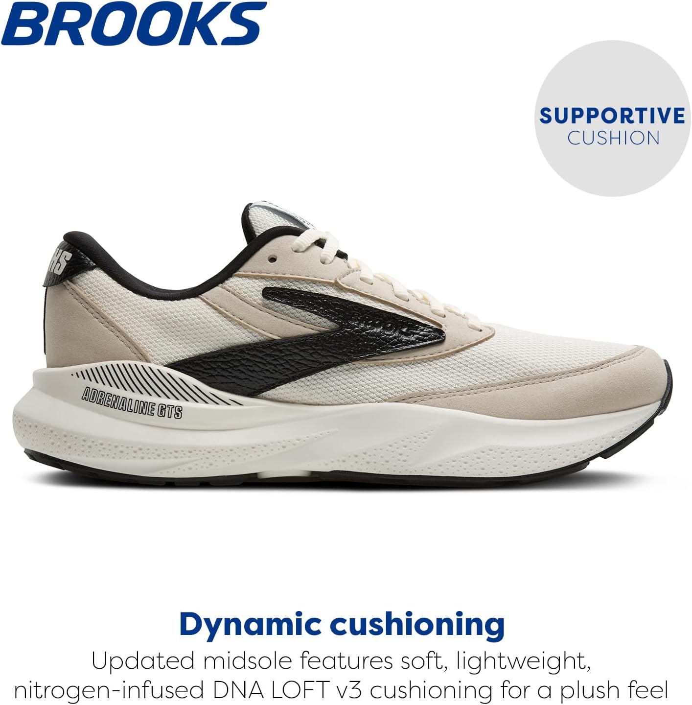 Мужские беговые кроссовки Brooks Adrenaline GTS 24 с поддержкой, черный/серебряный — фото 2