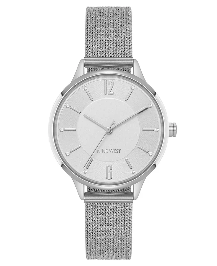 

Женские часы Quartz Capital из нержавеющей стали серебристого оттенка с сетчатым браслетом, 34 мм Nine West
