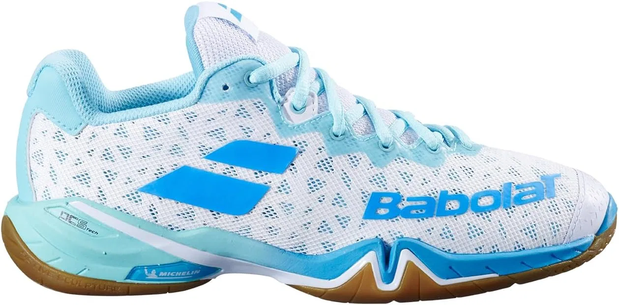 Кроссовки для бадминтона Babolat Shadow 4 W, белый/бирюзовый