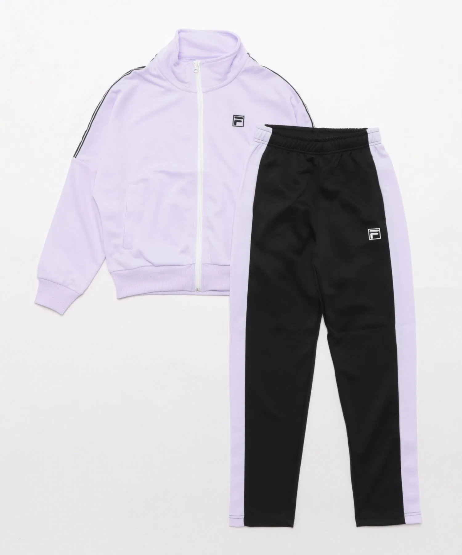 【FILA】Детский двухцветный спортивный костюм | Эластичный и удобный | С акцентом в виде логотипа