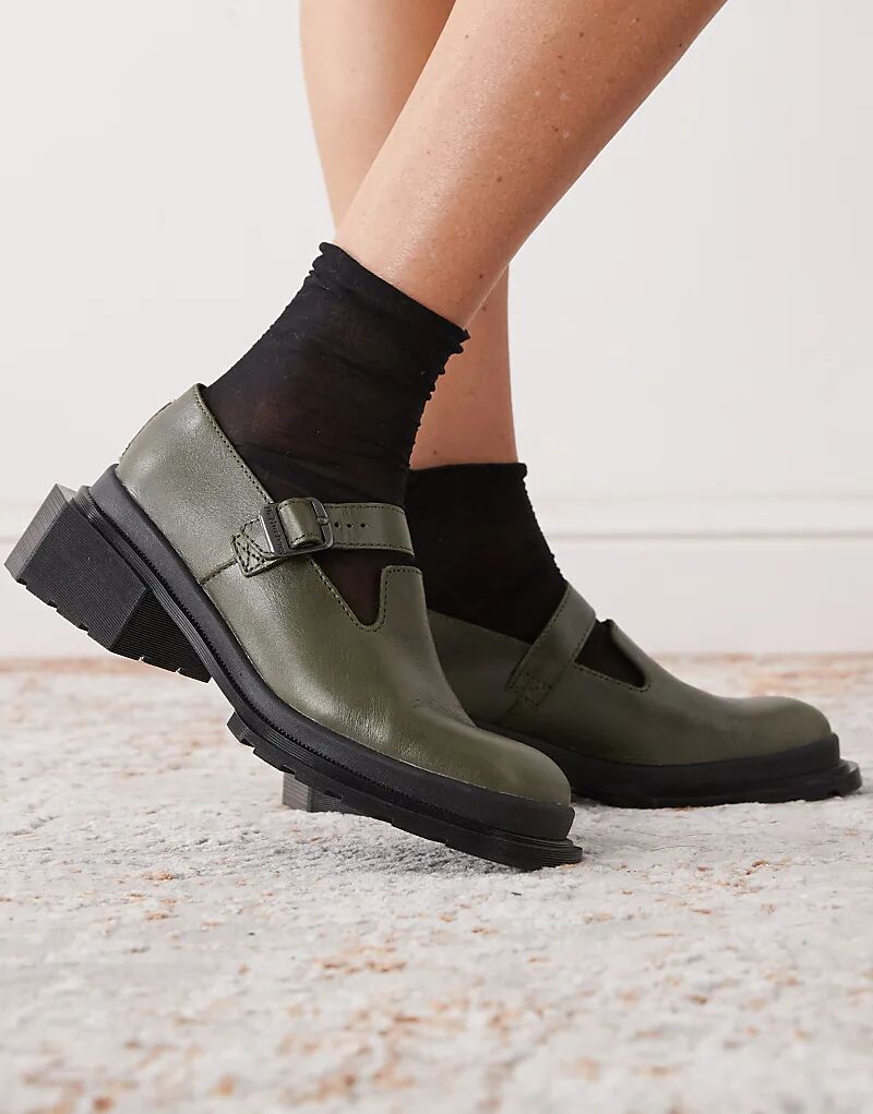 Туфли Dr Martens Maybole Mary Jane оливково-зеленого цвета