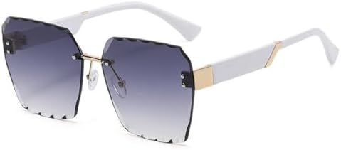 

Гламурные солнцезащитные очки 2027 года для мужчин и женщин. Стильные безободковые очки большого размера. Модные очки унисекс. Трендовые очки с защитой от УФ-излучения UV400 MTZJH, C1