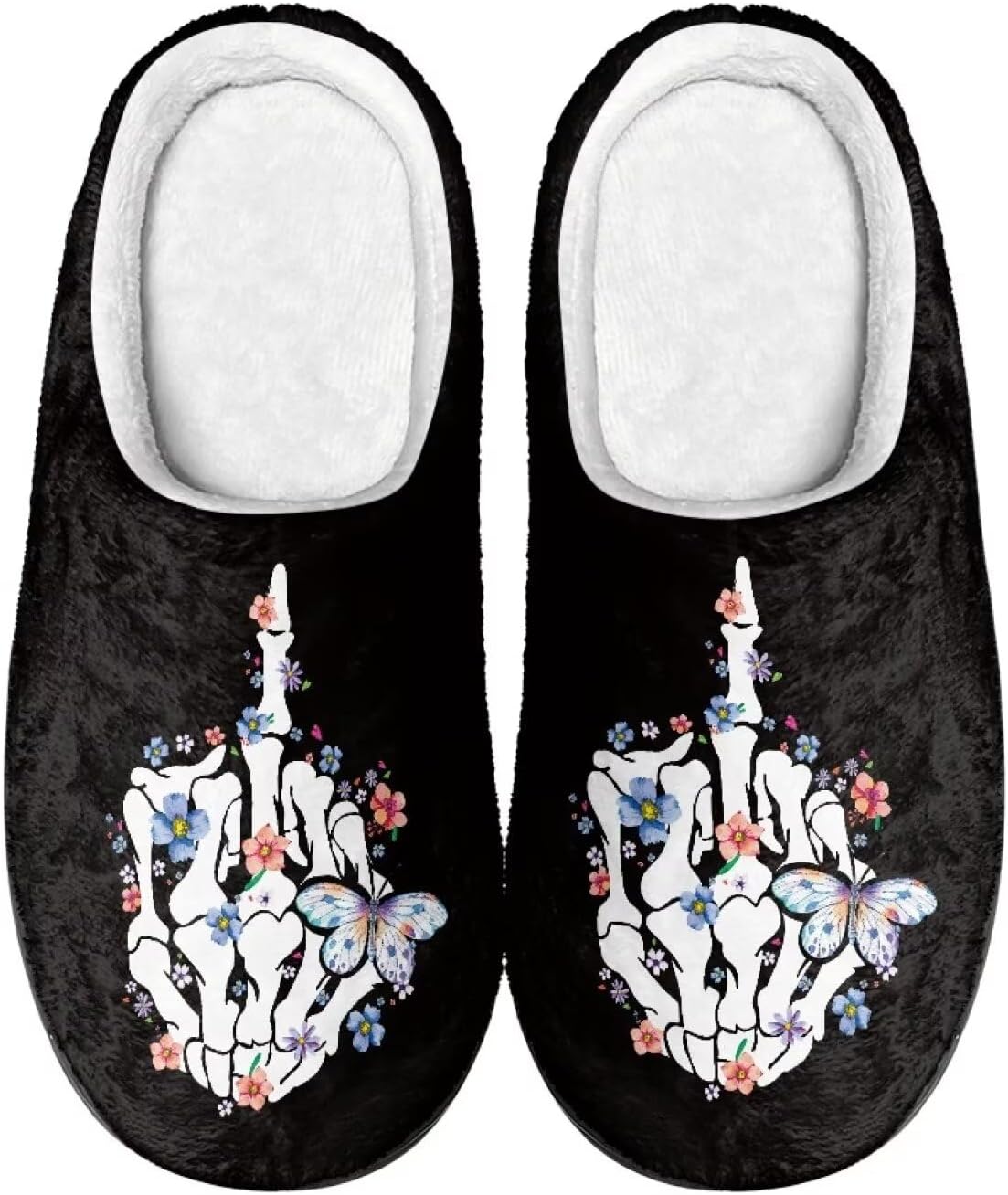 

Мужские тапочки Qoiuvncy с принтом скелета, зимние плюшевые меховые тапочки, удобные, с антискользящей подошвой, теплые хлопковые шлепанцы для дома, Skeleton Hand