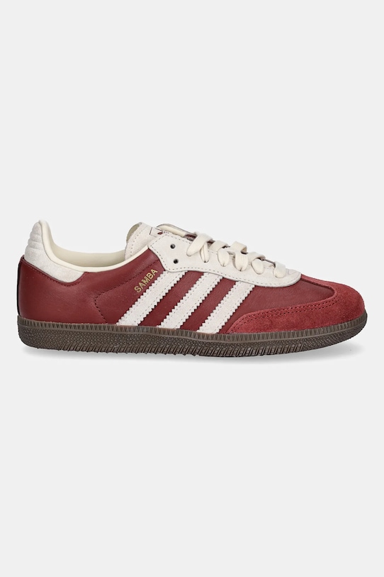 Кожаные кроссовки Samba OG J Adidas Originals, бордовый — фото 2