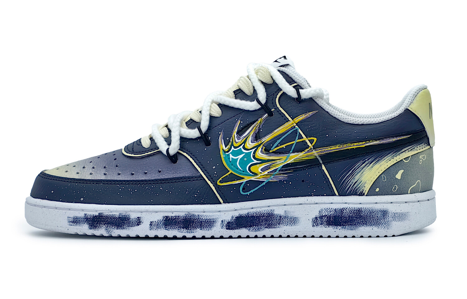 

Кроссовки Nike Court Vision 1 Skateboarding Shoes Men Low-top Blue/Yellow, темно-синий