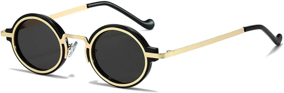 

Маленькие овальные солнцезащитные очки для женщин с градиентным переходом цвета, модные панк-очки для мужчин, солнцезащитные очки UV400 MTZJH, Golden Black Gray