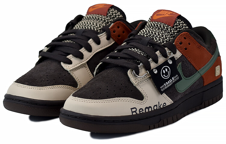 Кеды Nike Dunk Skateboard Unisex Low-Top, коричневый/черный/зеленый — фото 3