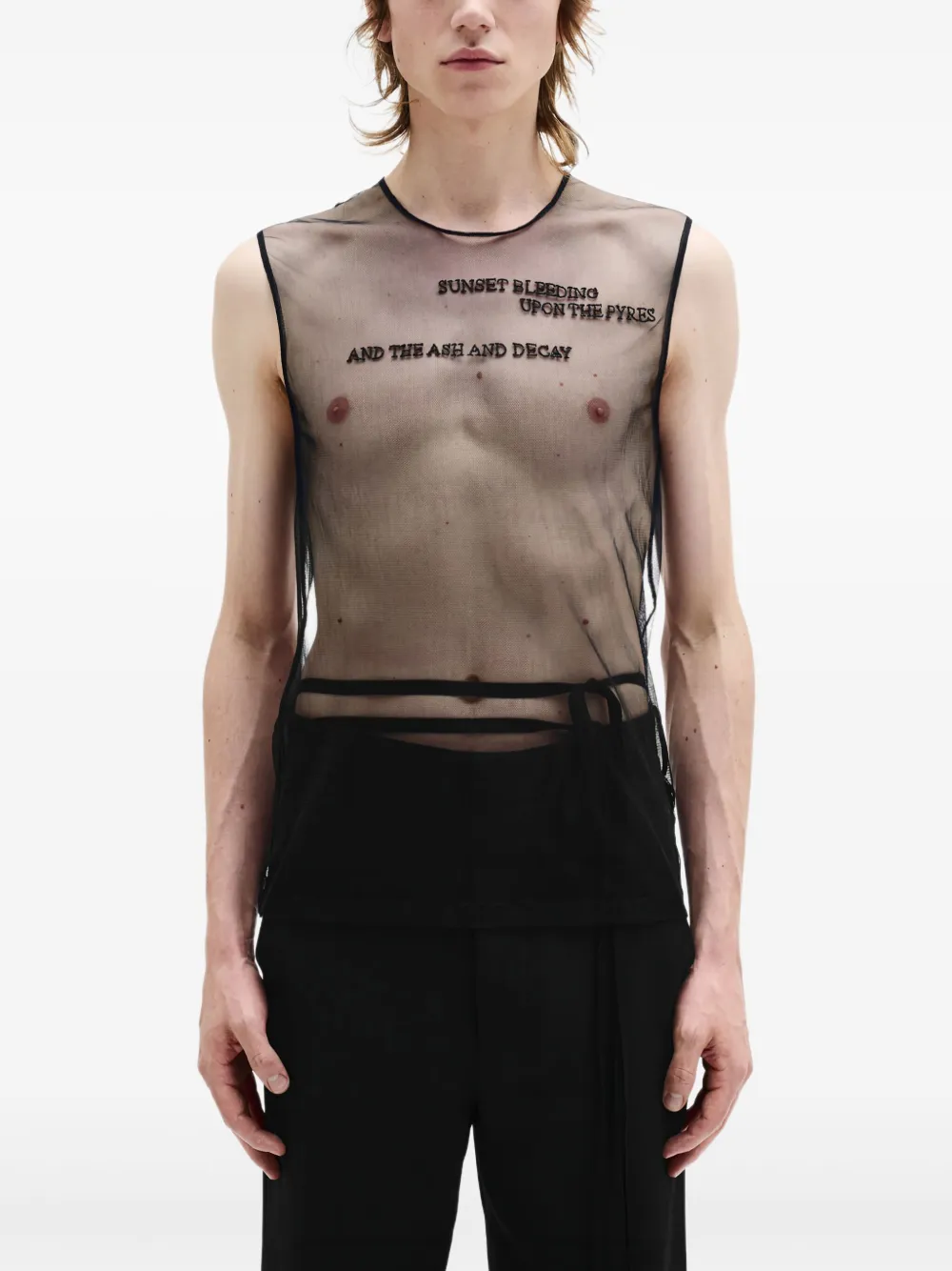 

Топ из тюля Ann Demeulemeester, черный