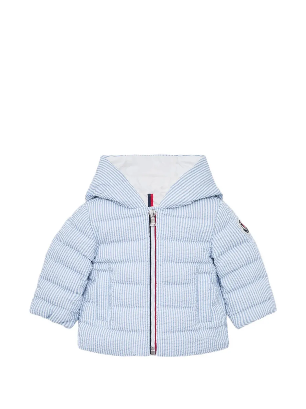 

Пуховик Haluk Seersucker с капюшоном Moncler Enfant, синий