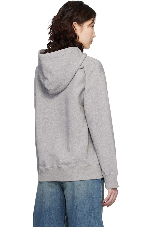 Mm6 Maison Margiela Толстовка из серого неворсистого хлопка — фото 3