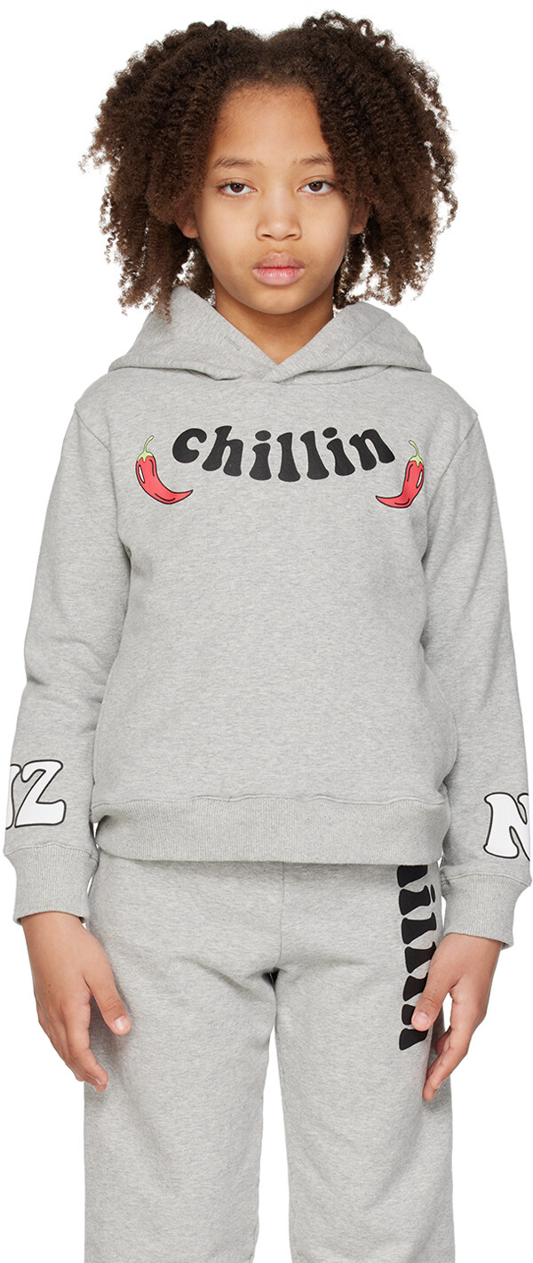 

Детская толстовка с капюшоном «Chillin» NZKidzzz, серый