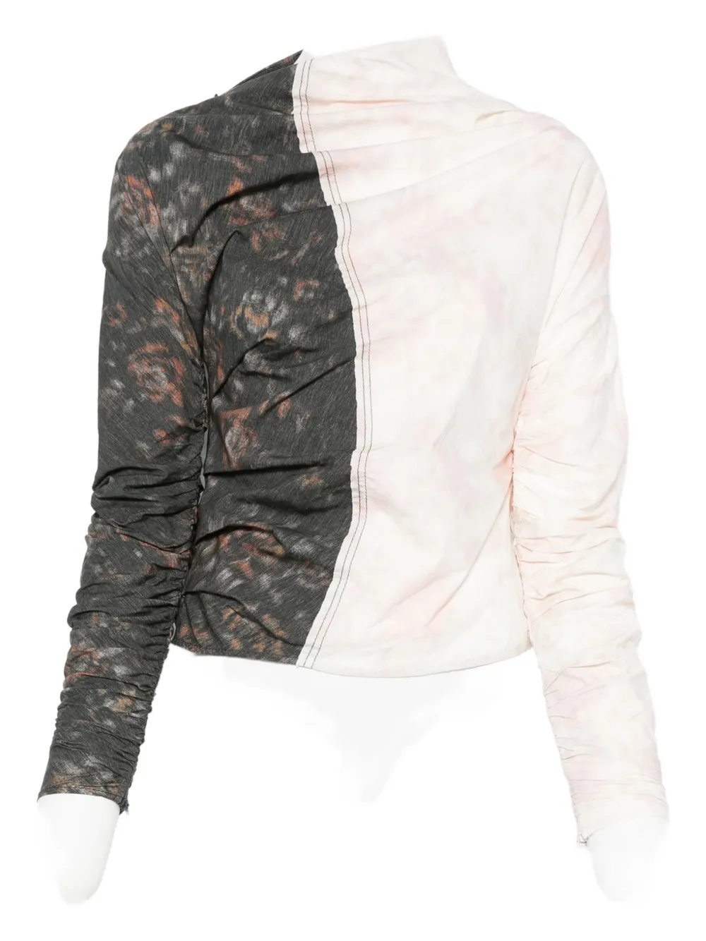 

Блузка с присборенными панелями Ganni, нейтральный