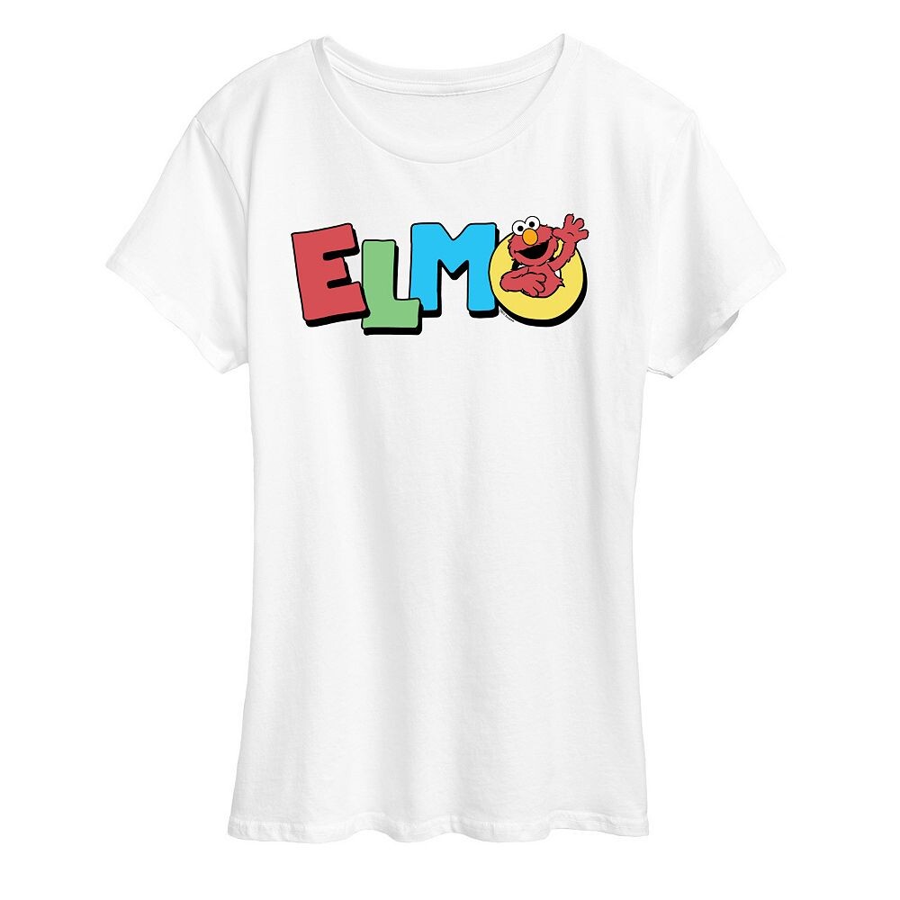 

Женская футболка с рисунком Elmo «Улица Сезам» Licensed Character, белый