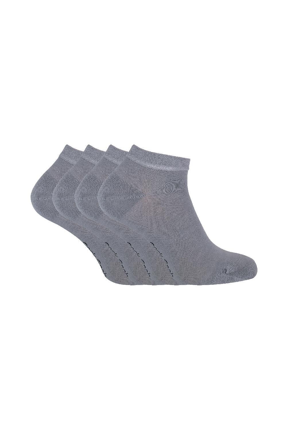 

4 пары бамбуковых дышащих низких спортивных носков до щиколотки Sock Snob, серый