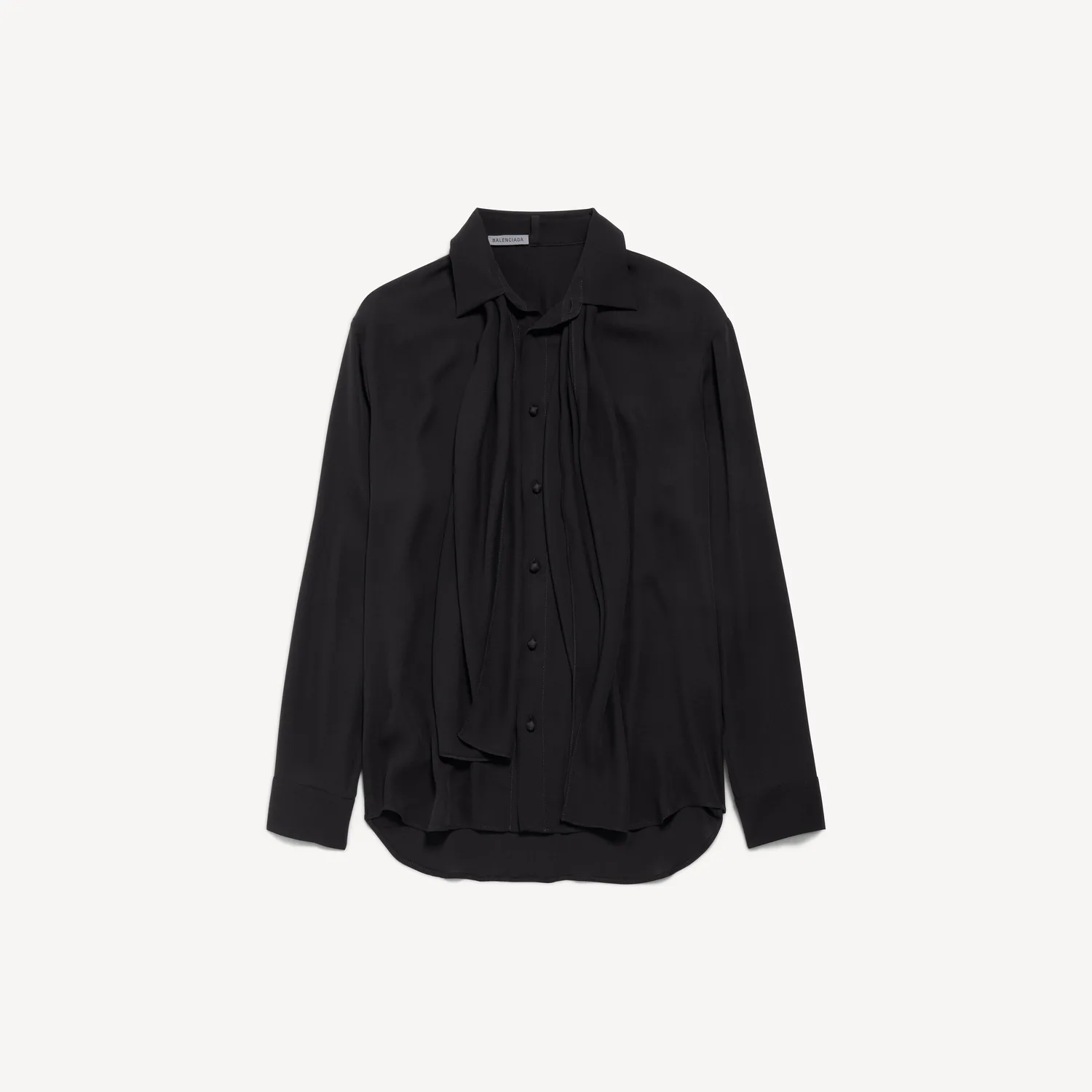 BALENCIAGA Женская рубашка-шарф черного цвета