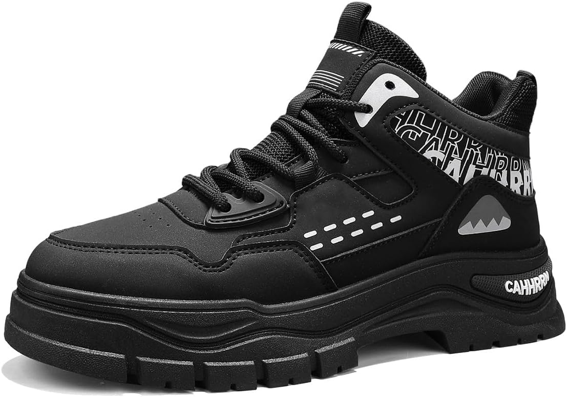 

Мужские кожаные ботинки MAUGELY средней высоты, дышащие, комфортные, противоскользящие, для вождения и ходьбы, черный