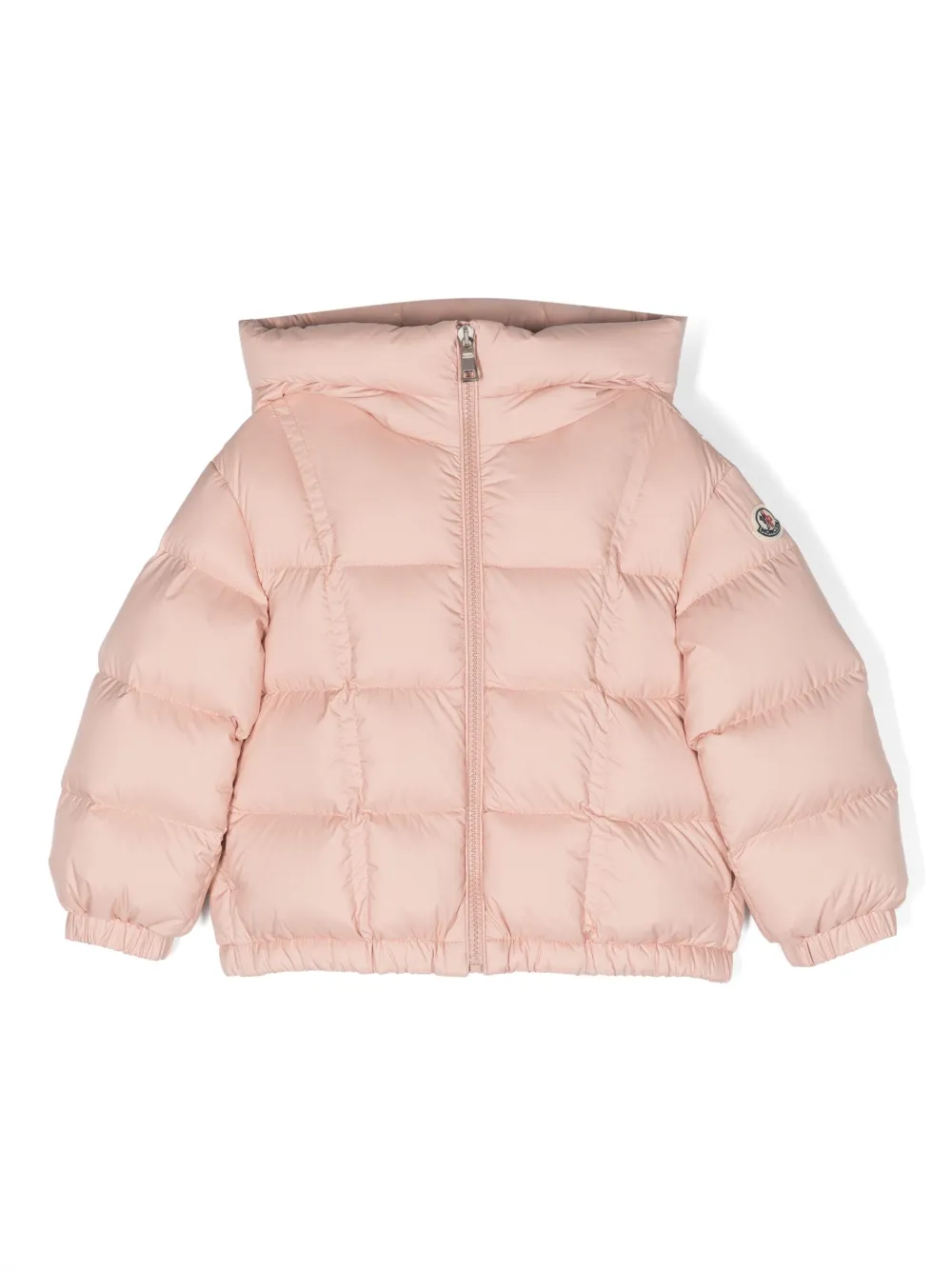 

Пуховик с логотипом Moncler Enfant, розовый