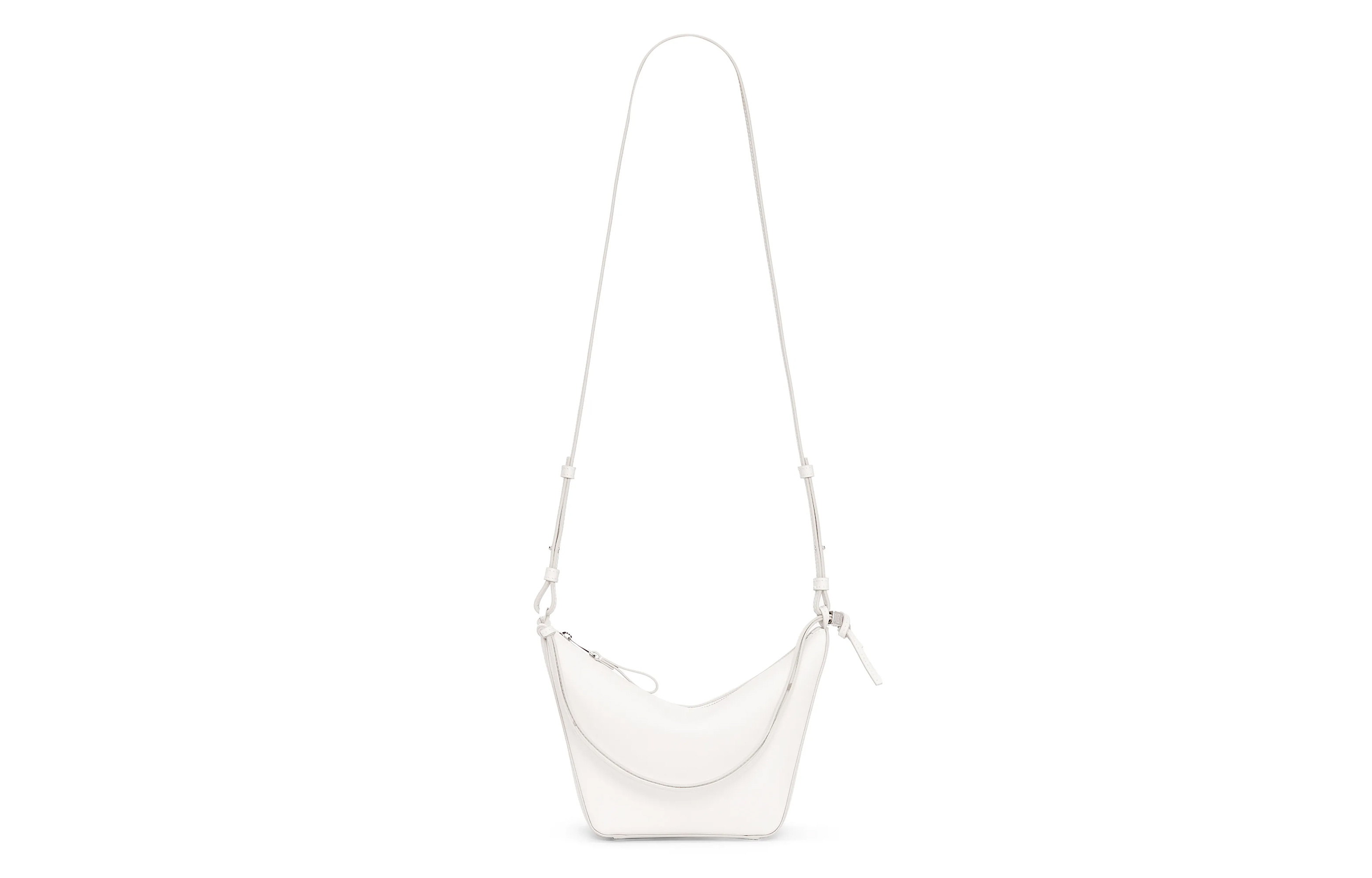 LOEWE Хобо из воловьей кожи миниатюрный женский белый — фото 3