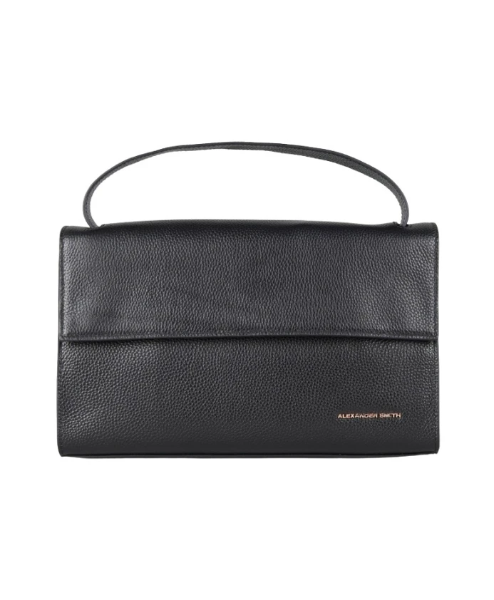 

Сумка Holly через плечо с плечевым ремнем из черной зернистой кожи. Alexander Smith, черный