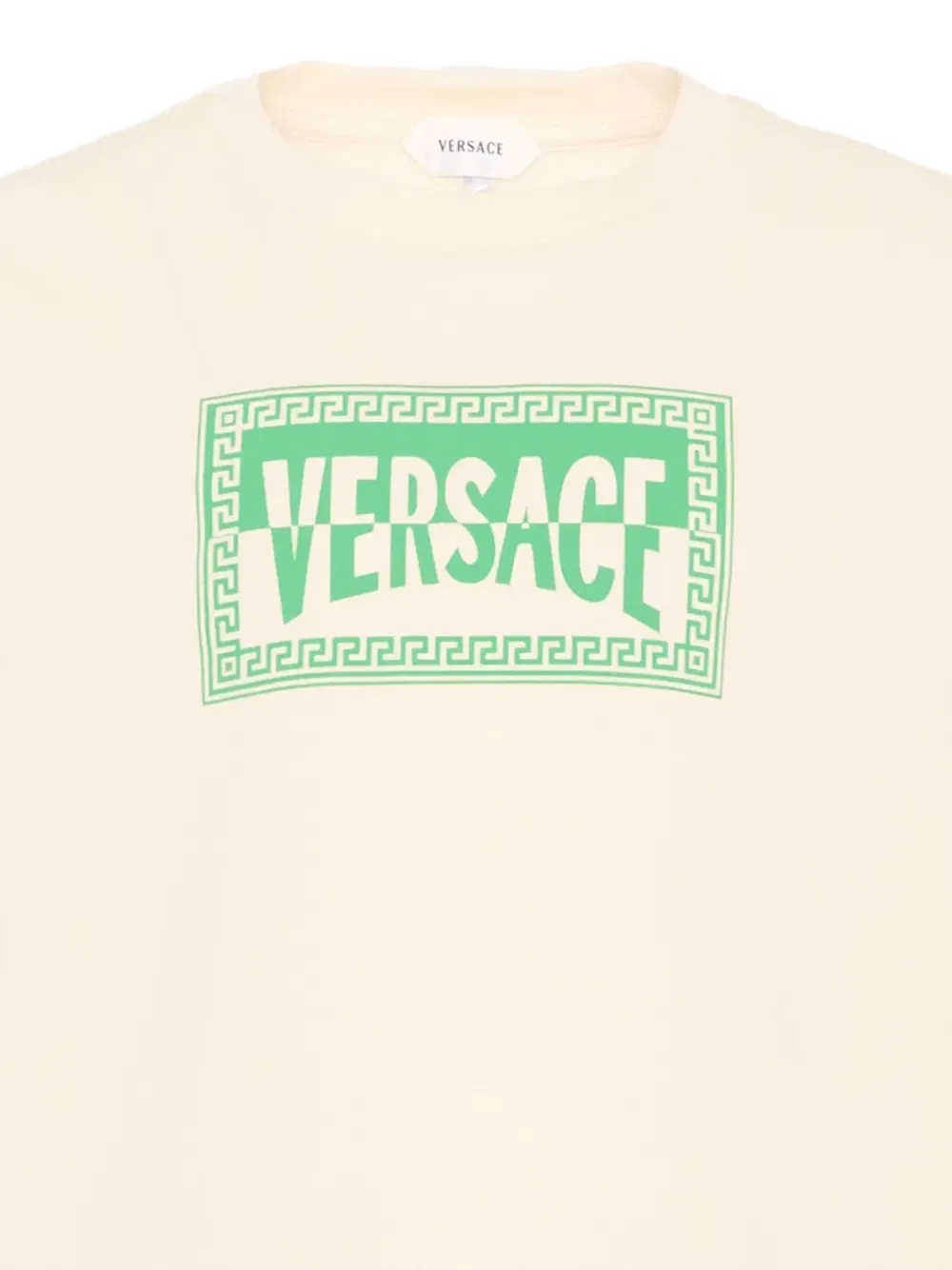 Футболка с принтом Greca Versace Kids, бежевый — фото 3