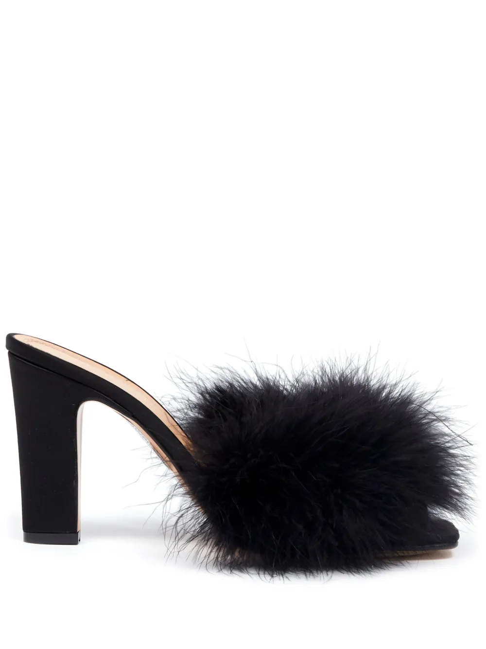 Атласные мюли Feather 90 MAISON MARGIELA, черный