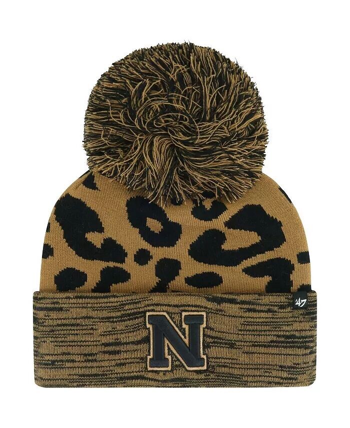 

Женская коричневая шапка Nebraska Huskers Rosette Cuffed Knit с помпоном '47 Brand