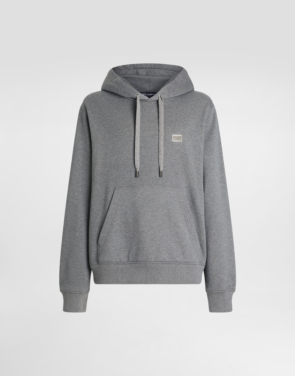 

Хлопковое худи с биркой DOLCE & GABBANA, серый