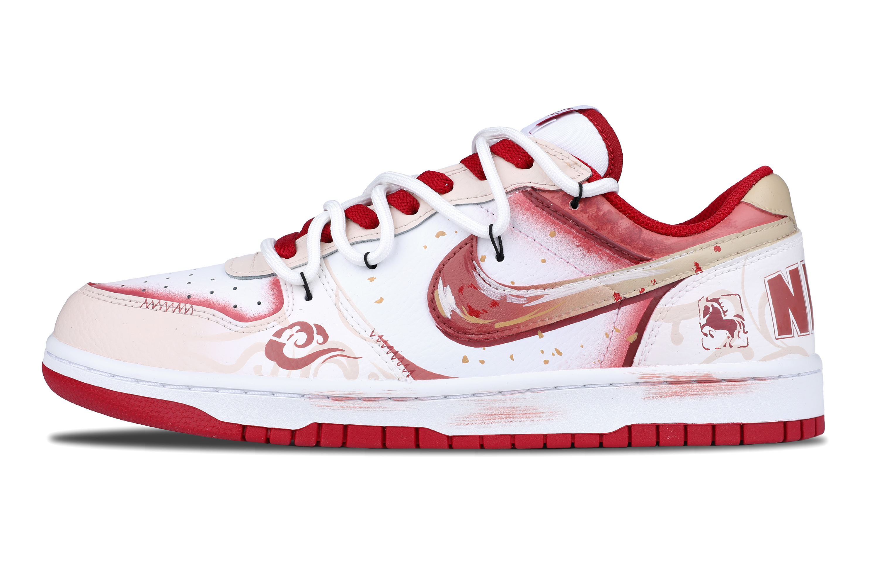 

Nike Кроссовки для скейтбординга Big Low Lux Auspicious Leather мужские, устойчивые к истиранию, дышащие, низкие, бело-красные