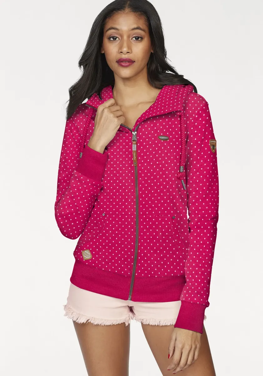 

Толстовка в стиле Ragwear "NESKA DOTS O ZIP" с принтом в горошек по всей поверхности, цвет Red 4000