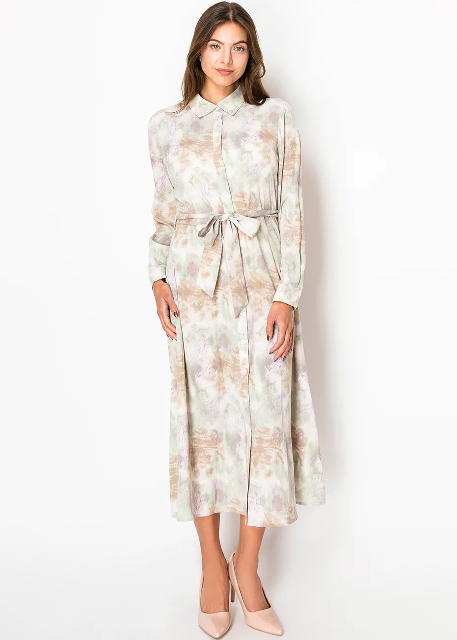 

Платье-рубашка «Луговой туман» Yal New York, зеленый/фиолетовый