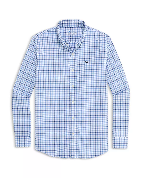 

Детская легкая футболка с вырезом спереди - для малышей и для взрослых. Vineyard Vines, синий