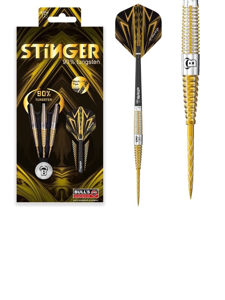 

BULLS Набор профессиональных дротиков Steeldarts Stinger из 90% вольфрама, желто-черного цвета