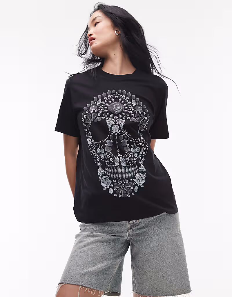 

Черная футболка Allsaints shkull bf