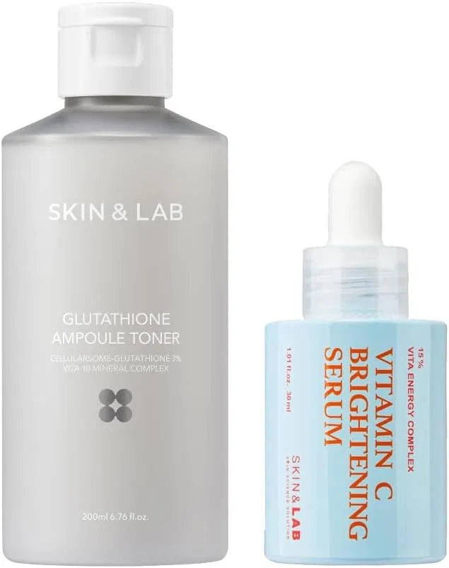 Набор для ухода за кожей Glutathione Amplifier Toner и Vitamin C Brightening Serum Skin&Lab 200 мл + 30 мл