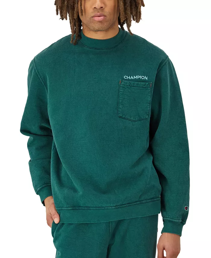 

Мужской потертый свитшот с карманами Crewneck Champion, зеленый