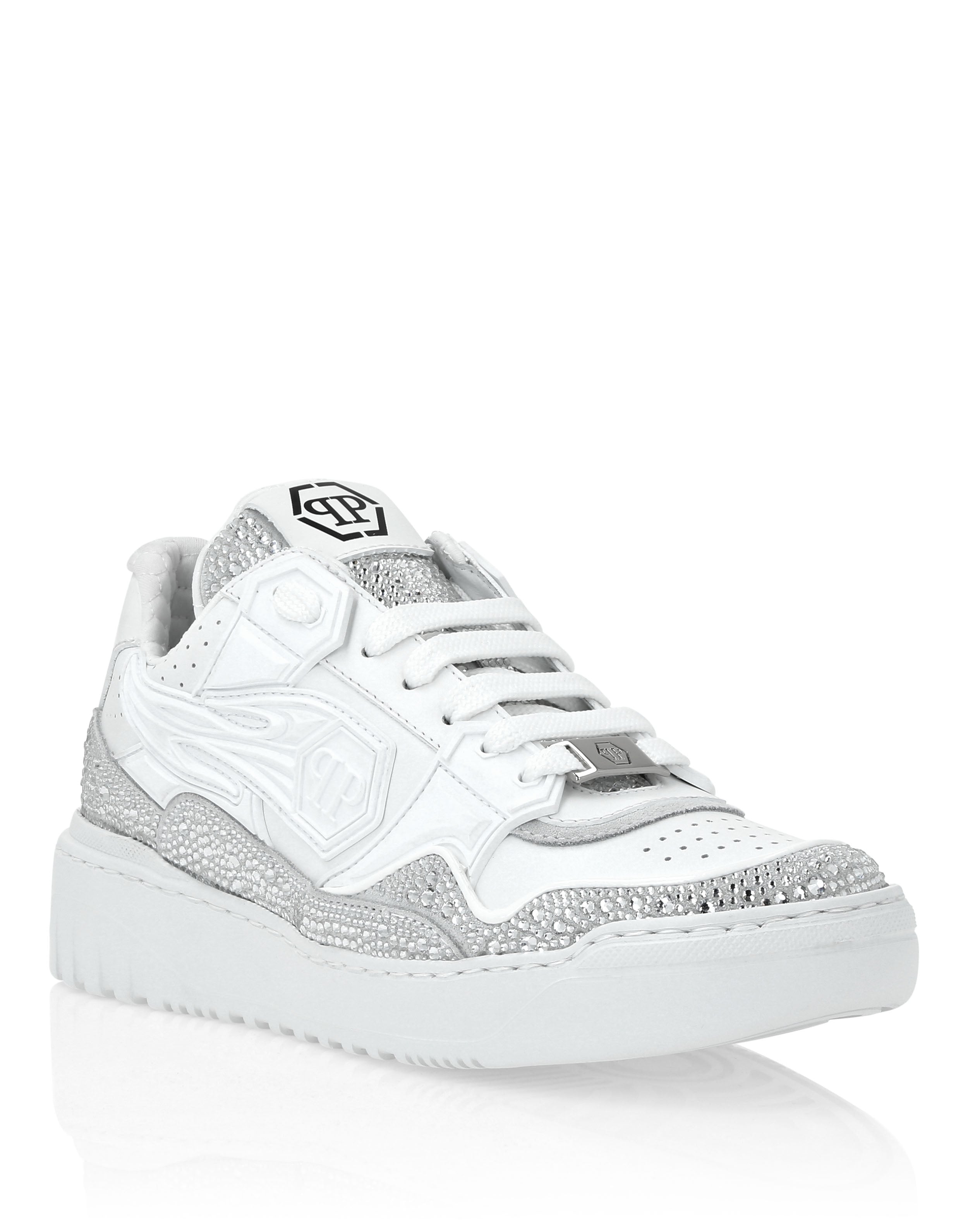 Кожаные низкие кроссовки Moon Walker PHILIPP PLEIN, белый