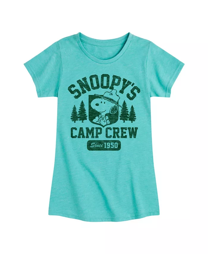 

Футболка с принтом "Peanuts Snoopy's Camping Crew" для девочек постарше Hybrid Apparel, синий