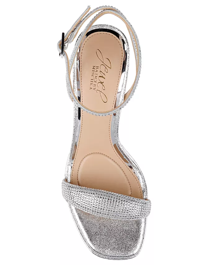 Женские сандалии Teddi на платформе Jewel Badgley Mischka, серебряный — фото 4