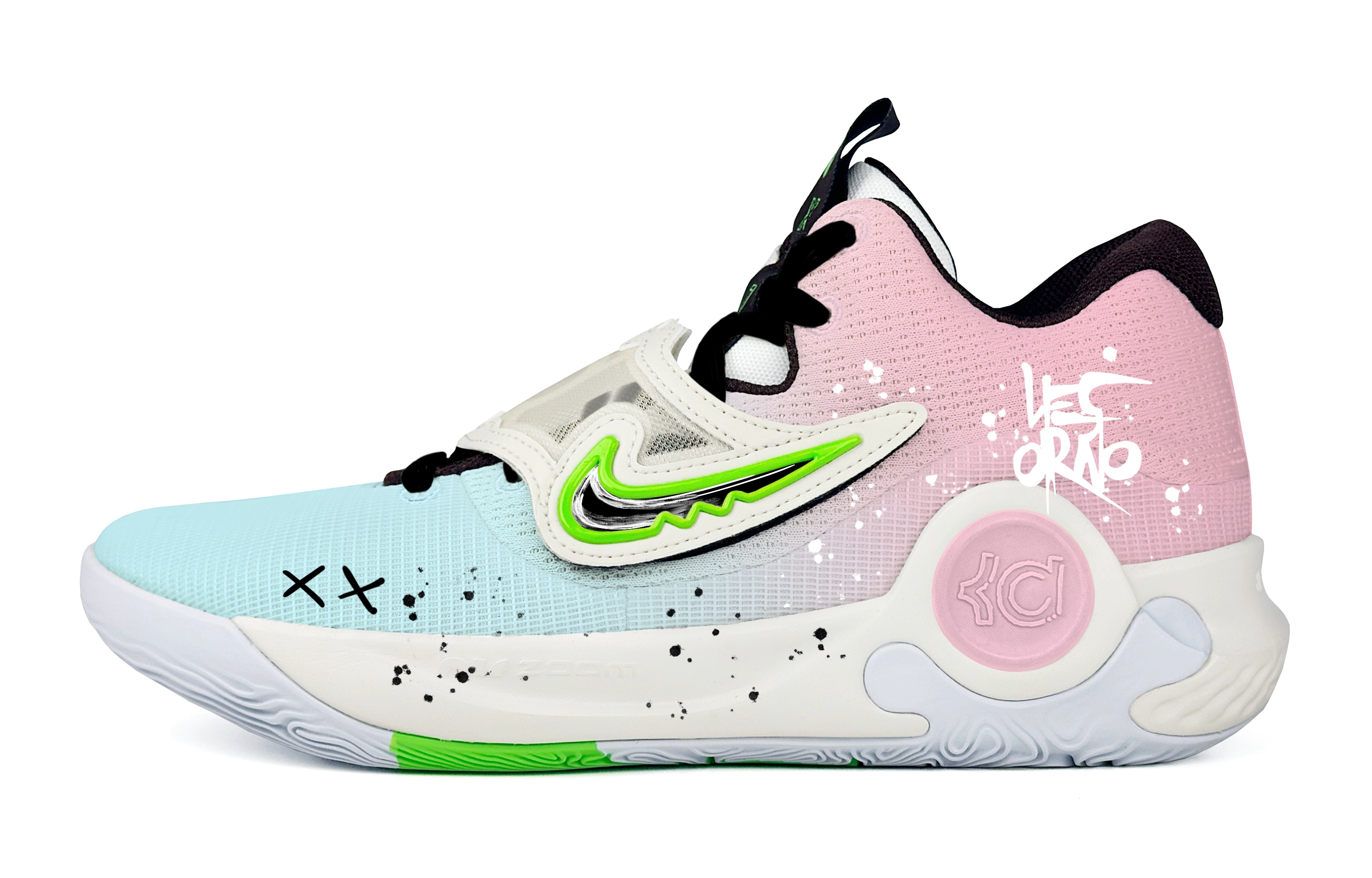

Nike Баскетбольные кроссовки KD Trey 5 X Steam Rose Phantom с низкой амортизацией, износостойкие, мужские, сине-розовые