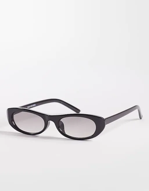 

Эксклюзивные коричневые солнцезащитные очки в узкой овальной оправе Kaiia с коричневыми линзами