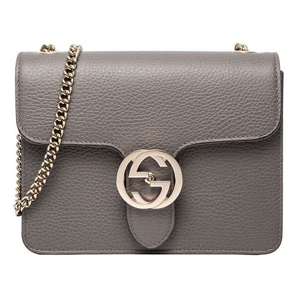 

Сумка leather bag single-shoulder bag grey Gucci, серый