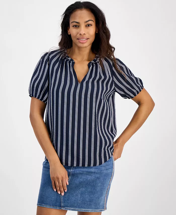 

Женская полосатая блуза Popover Tommy Hilfiger, синий