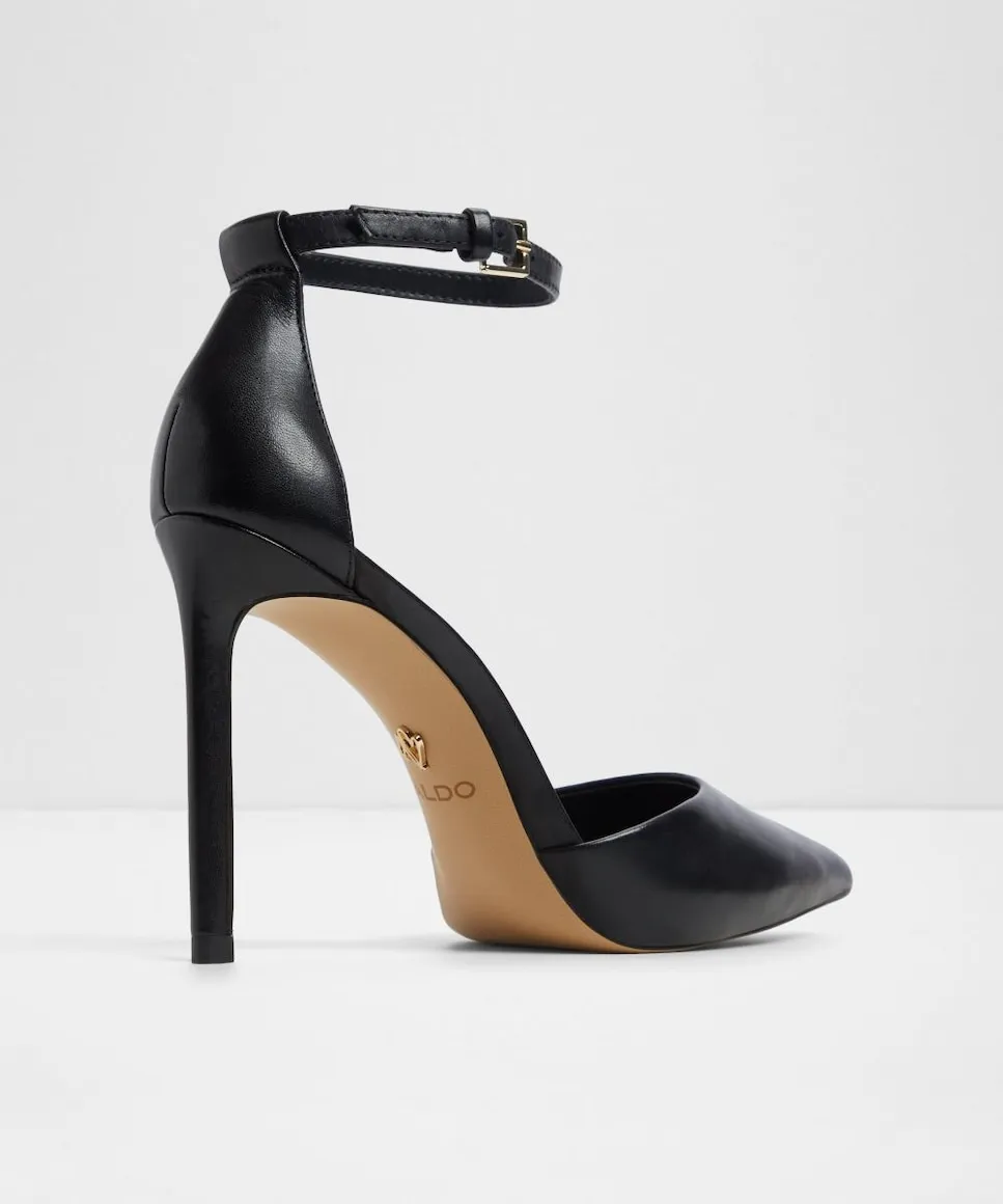 Женские туфли-лодочки из кожи с острым носком Aldo, черный — фото 2