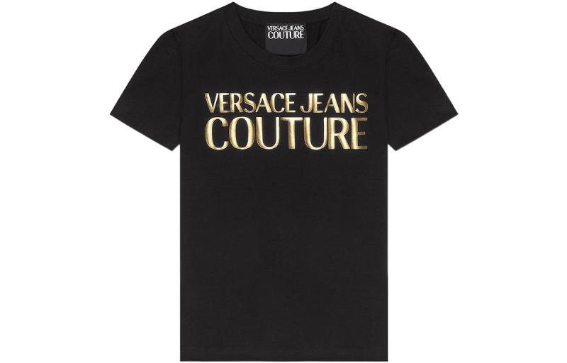 

VERSACE JEANS COUTURE Футболка SS22 женская черная, Черный, VERSACE JEANS COUTURE Футболка SS22 женская черная