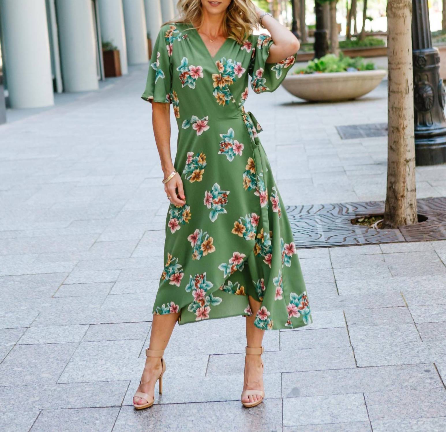 

Платье-халат Orna в цветочек Tulum B Collection by Bobeau, цвет tulum floral